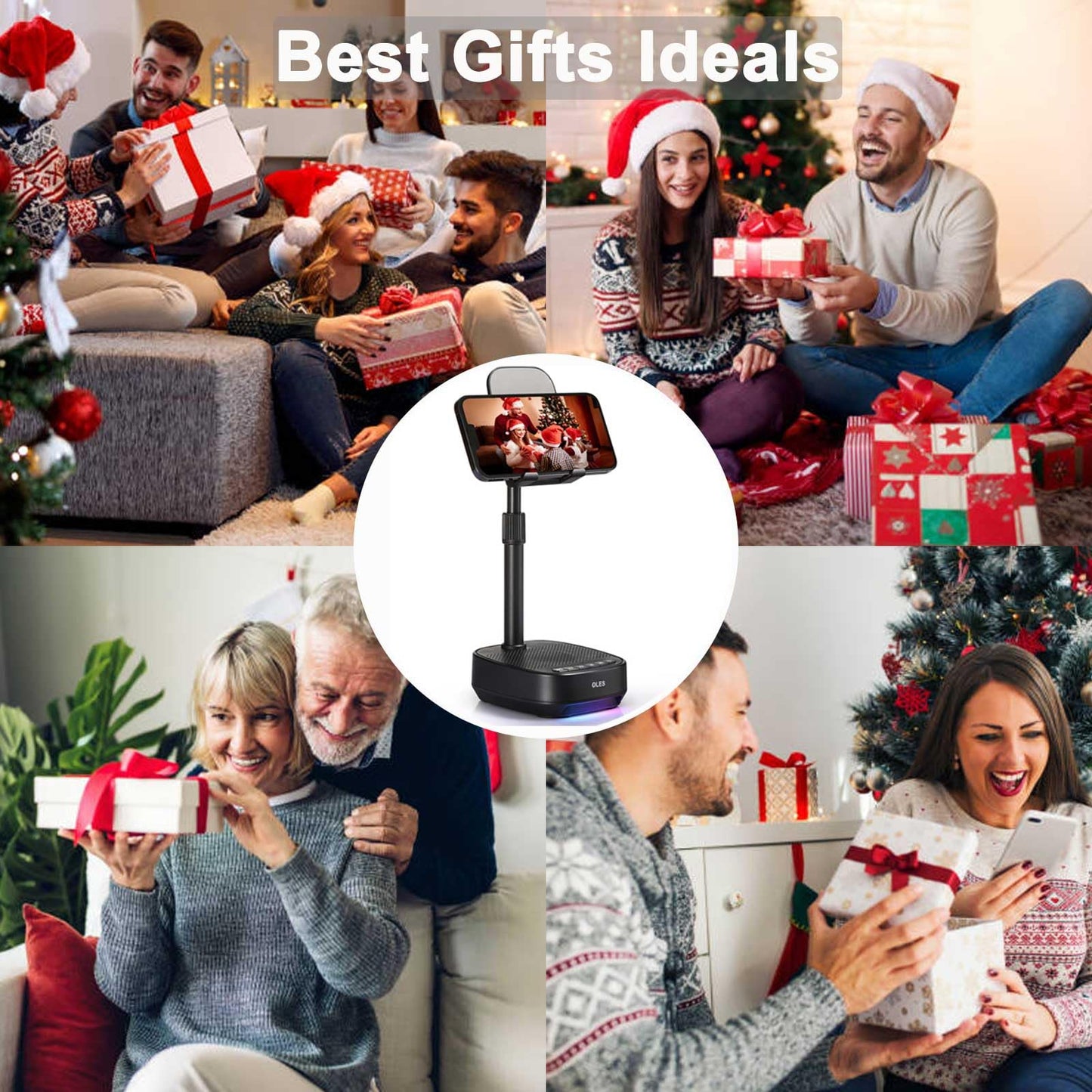 OLES Gifts for Men Him, Cell Phone Stand with Wireless Speaker(7 - 11’’Height), Birthday Gifts for Men, Gifts Him, Phone Holder for iPhone/Android/Tablet, Unique Gifts for Dad Him Mom, Women Gifts - The One Stop Deals