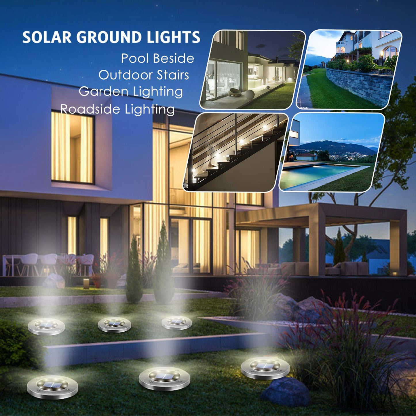 OULONGER Solar Lights Outdoor,12 Pack Solar Lights Outdoor Waterproof,Solar Garden Lights Landscape Lighting for Outside Patio Pathway Yard Lawn Driveway Deck Step Walkway(White Light) - The One Stop Deals