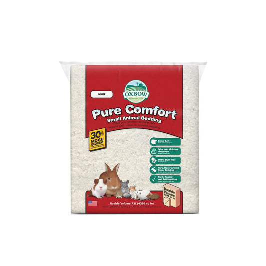 Oxbow Pure Comfort Small Animal Bedding, Odor & Moisture Absorbent, Dust - Free Bedding for Small Animals, White, 72 Liter Bag - The One Stop Deals