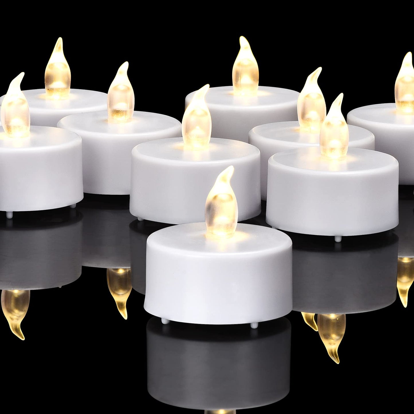 Paichi Battery Operated Flameless Tea Lights, Led Flickering Electric Votive Candle 24 Pack Realistic and Bright for Seasonal, Festive Celebrations and Holiday Gifts Warm White Lamp Long Lasting - The One Stop Deals