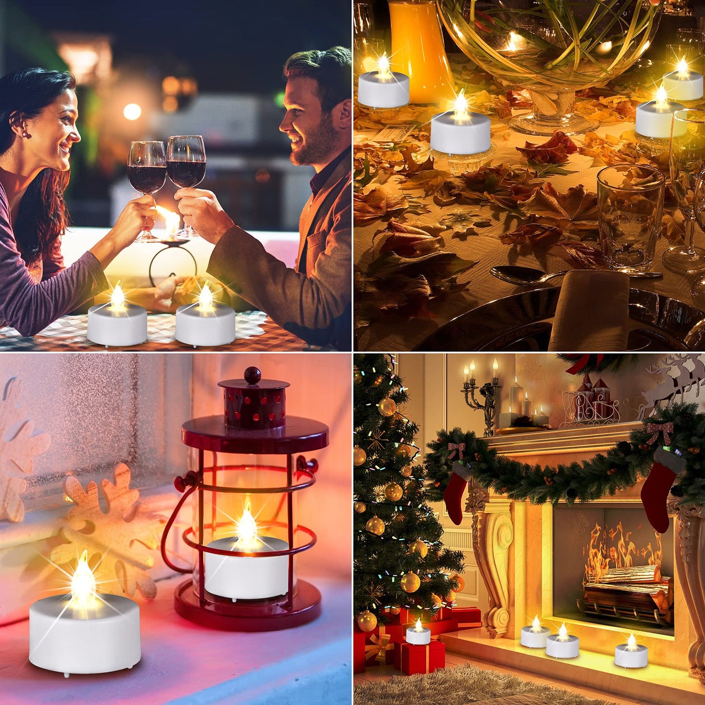 Paichi Battery Operated Flameless Tea Lights, Led Flickering Electric Votive Candle 24 Pack Realistic and Bright for Seasonal, Festive Celebrations and Holiday Gifts Warm White Lamp Long Lasting - The One Stop Deals