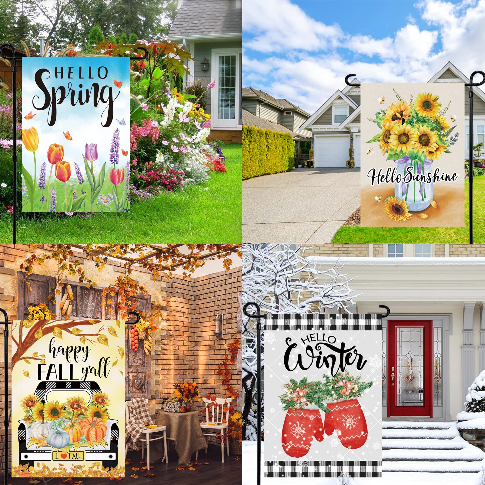 Pating Seasonal Garden Flags Set of 12 Double Sided 12 x 18 Inch, Small Yard Flags for Outside, Christmas Halloween Easter Valentine's Day Outdoor Decor, Holiday Garden Decorations for All Seasons - The One Stop Deals