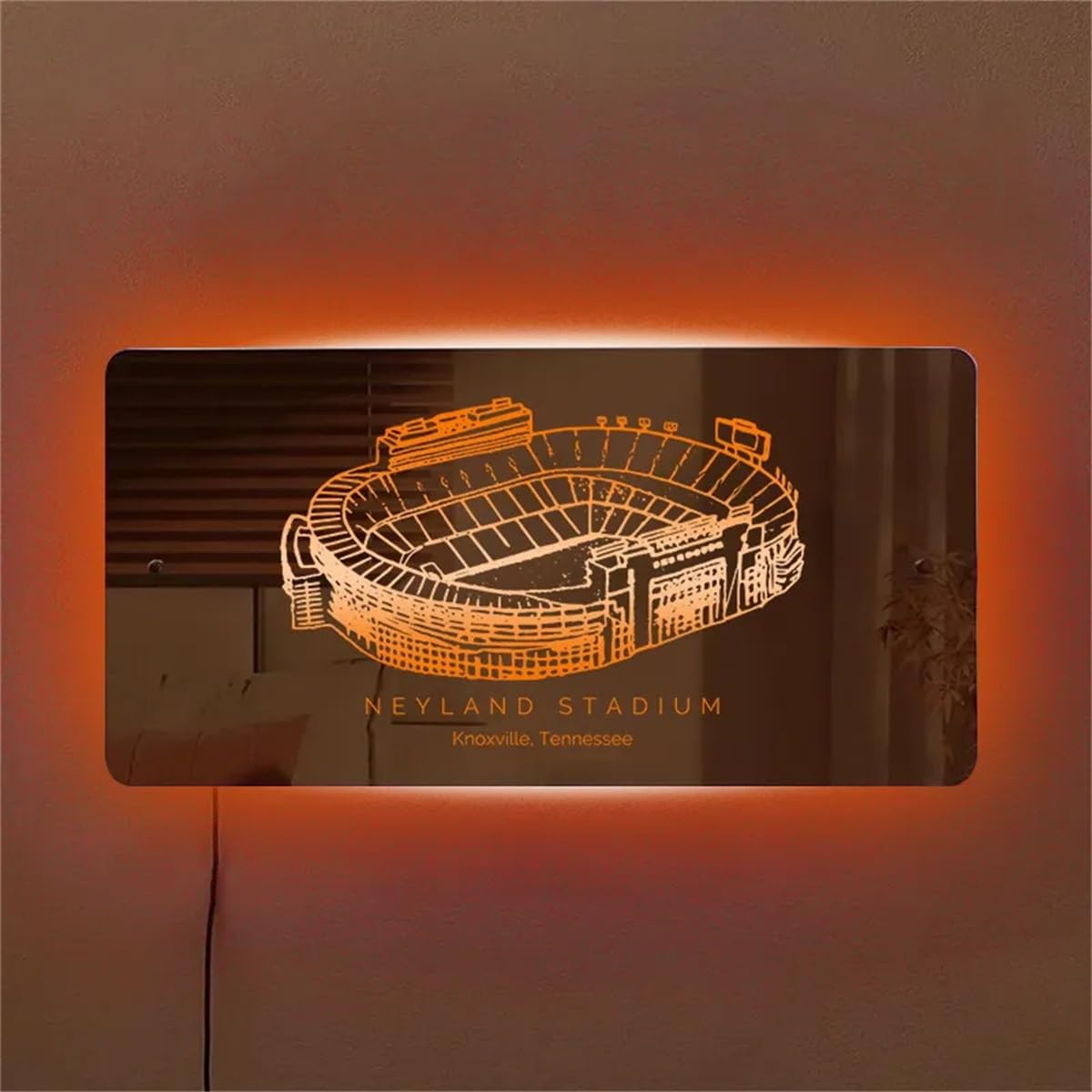 Personalized American Football Stadium Mirror Night Light Wall Mounted Custom Stadium Birthday Gifts Christmas Girls for Man Sports Lovers Living Room Bedroom Decor (Football Stadium) - The One Stop Deals