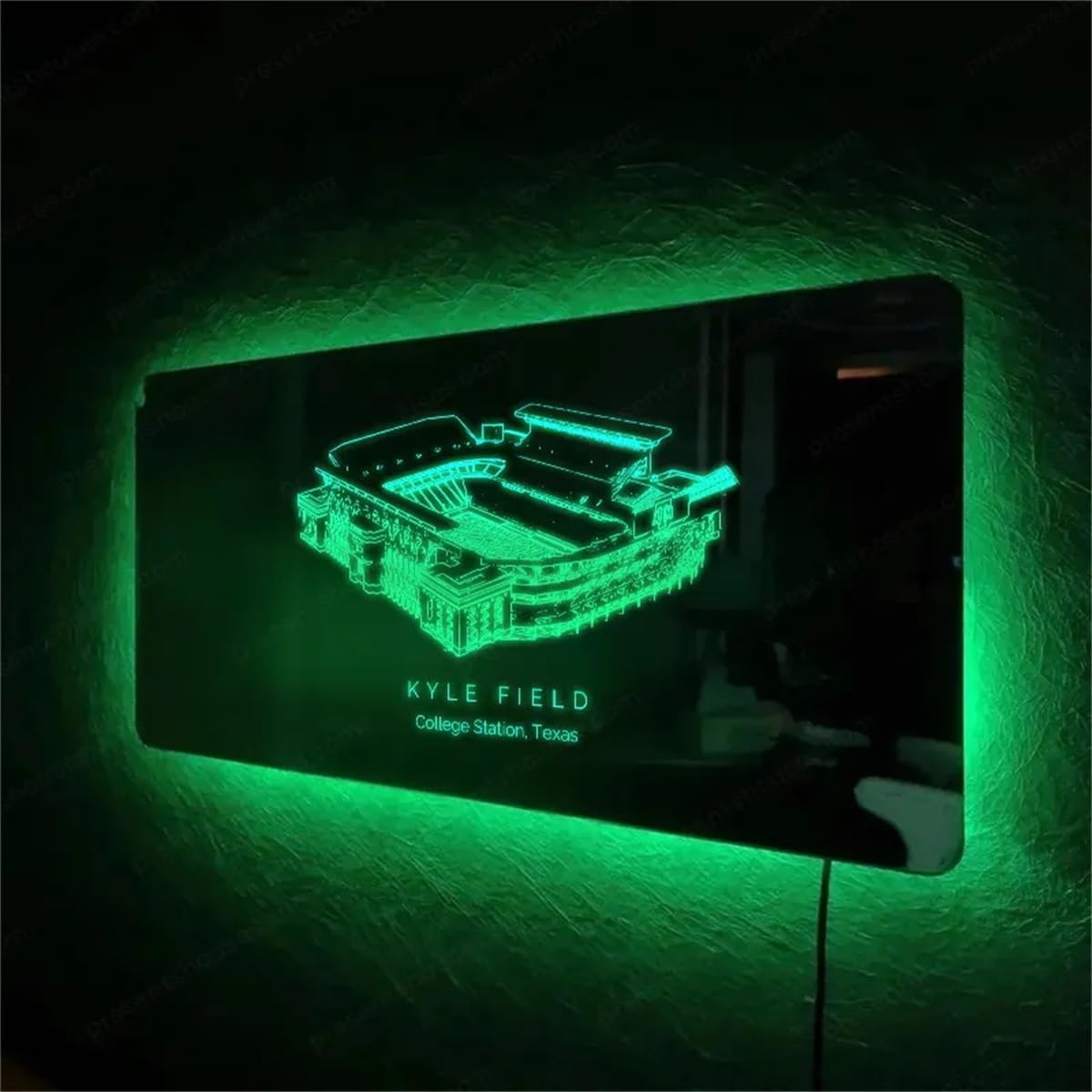 Personalized American Football Stadium Mirror Night Light Wall Mounted Custom Stadium Birthday Gifts Christmas Girls for Man Sports Lovers Living Room Bedroom Decor (Football Stadium) - The One Stop Deals