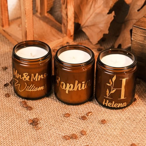 Personalized Scented Soy Candle with Gold Foil Name Customization - 7oz Custom Candle Gift | Scent Vanilla, Sandalwood, Angel, Jasmine | Gift for Birthdays, Holidays, and Special Occasions - The One Stop Deals