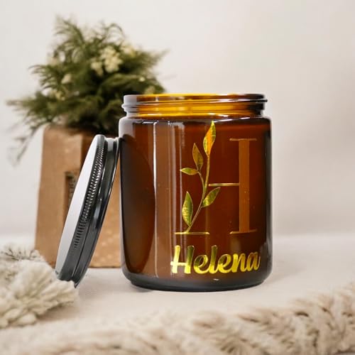 Personalized Scented Soy Candle with Gold Foil Name Customization - 7oz Custom Candle Gift | Scent Vanilla, Sandalwood, Angel, Jasmine | Gift for Birthdays, Holidays, and Special Occasions - The One Stop Deals