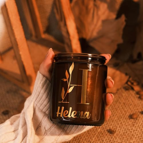 Personalized Scented Soy Candle with Gold Foil Name Customization - 7oz Custom Candle Gift | Scent Vanilla, Sandalwood, Angel, Jasmine | Gift for Birthdays, Holidays, and Special Occasions - The One Stop Deals