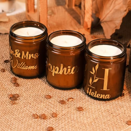 Personalized Scented Soy Candle with Gold Foil Name Customization - 7oz Custom Candle Gift | Scent Vanilla, Sandalwood, Angel, Jasmine | Gift for Birthdays, Holidays, and Special Occasions - The One Stop Deals