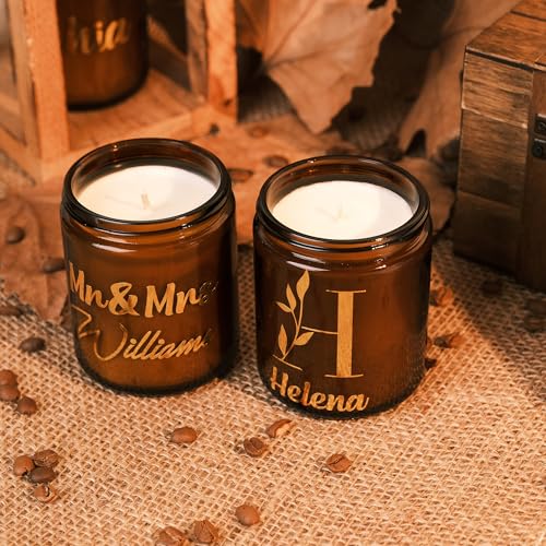 Personalized Scented Soy Candle with Gold Foil Name Customization - 7oz Custom Candle Gift | Scent Vanilla, Sandalwood, Angel, Jasmine | Gift for Birthdays, Holidays, and Special Occasions - The One Stop Deals