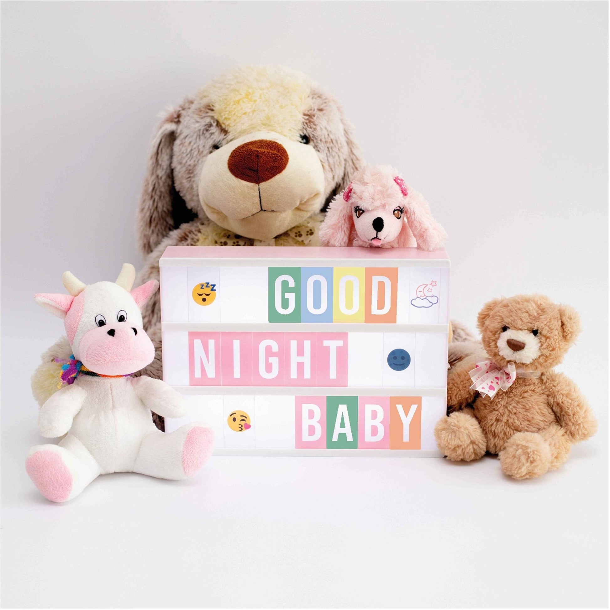 Pink Cinema Light Box with 400 Letters & Emojis & 2 Markers - BONNYCO | Led Light Box Home Office & Room Decor | Light Up Sign Letters Board Gifts for Women & Girls Christmas & Birthdays | Pink Decor - The One Stop Deals