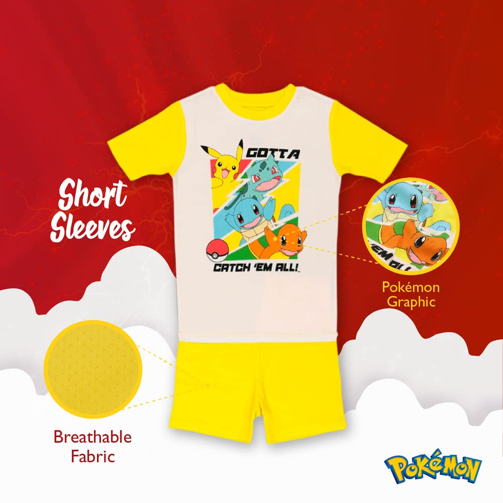 Pokemon Boys' 6 - Piece Snug - Fit Cotton Pajamas Set, Poke Treasure, 10 - The One Stop Deals