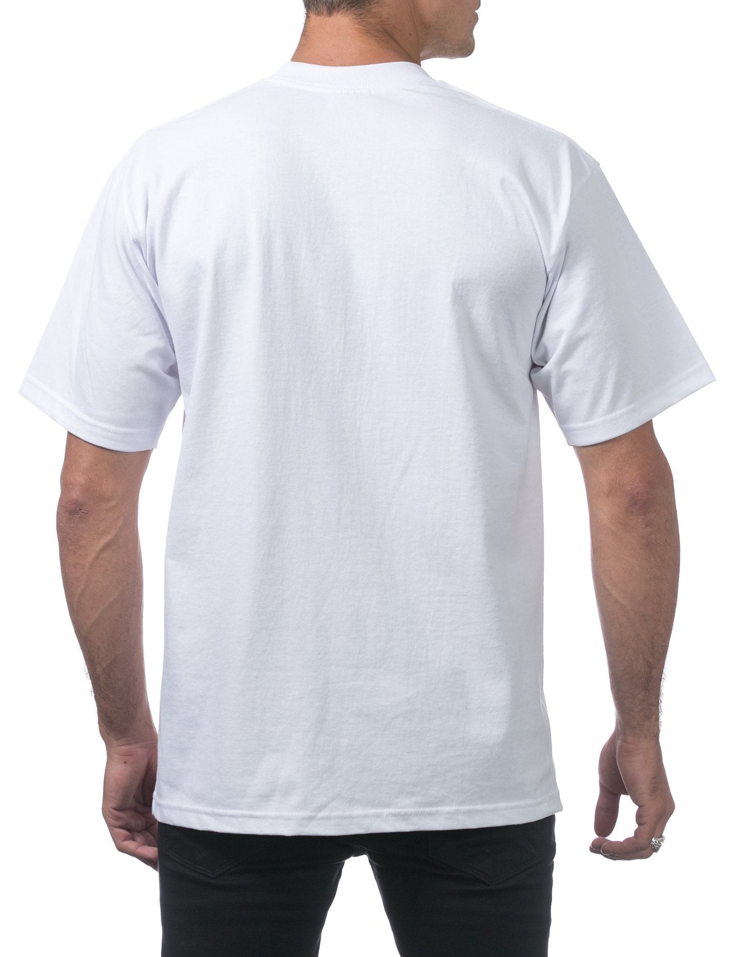 Pro Club Men's 3 - Pack Heavyweight Cotton Short Sleeve Crew Neck T-Shirt, White, Large - The One Stop Deals