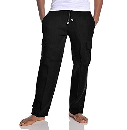 Pro Club Men's Heavyweight Fleece Cargo Pants, Small, Black - The One Stop Deals