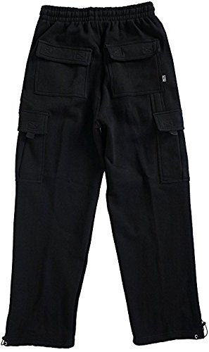 Pro Club Men's Heavyweight Fleece Cargo Pants, Small, Black - The One Stop Deals