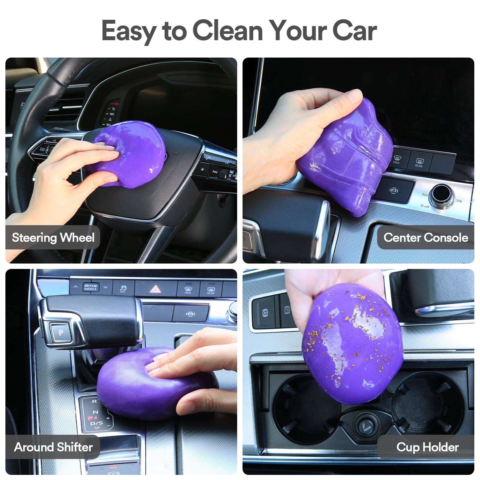 PULIDIKI Car Cleaning Gel Cleaning Putty Car Interior Cleaner Car Detailing Kit Car Cleaning Slime Car Cleaning Supplies Car Accessories Gifts Purple - The One Stop Deals