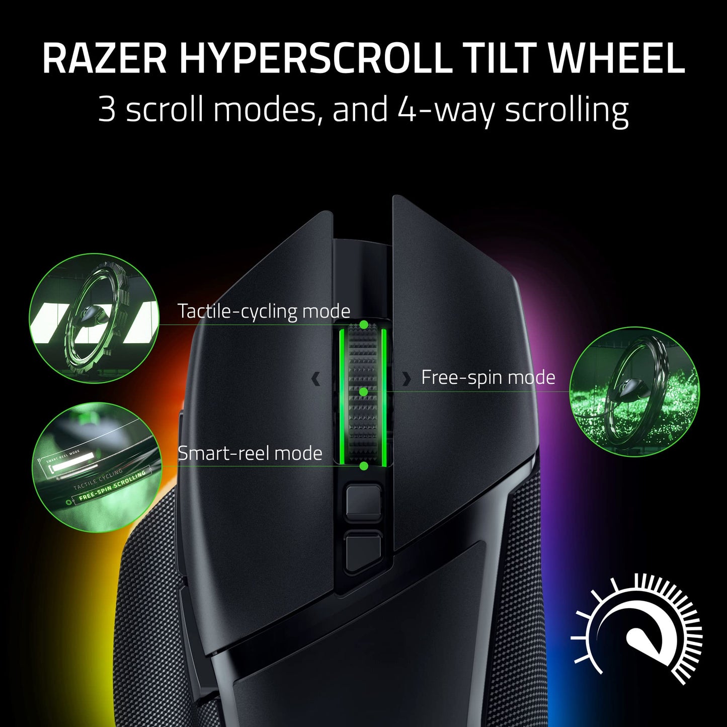 Razer Basilisk V3 Pro Wireless Gaming Mouse: HyperScroll Tilt Wheel - 30K DPI Optical Sensor - Gen - 3 Optical Switches - 13 - Zone Chroma RGB - 13 Programmable Controls - 3 Connection Modes - Black - The One Stop Deals