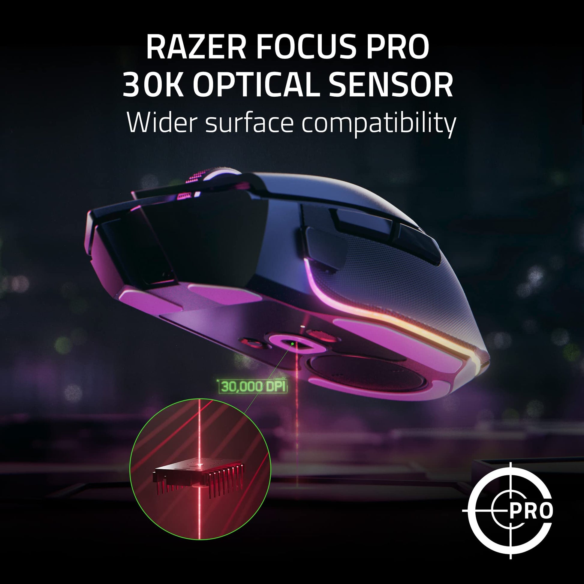 Razer Basilisk V3 Pro Wireless Gaming Mouse: HyperScroll Tilt Wheel - 30K DPI Optical Sensor - Gen - 3 Optical Switches - 13 - Zone Chroma RGB - 13 Programmable Controls - 3 Connection Modes - Black - The One Stop Deals