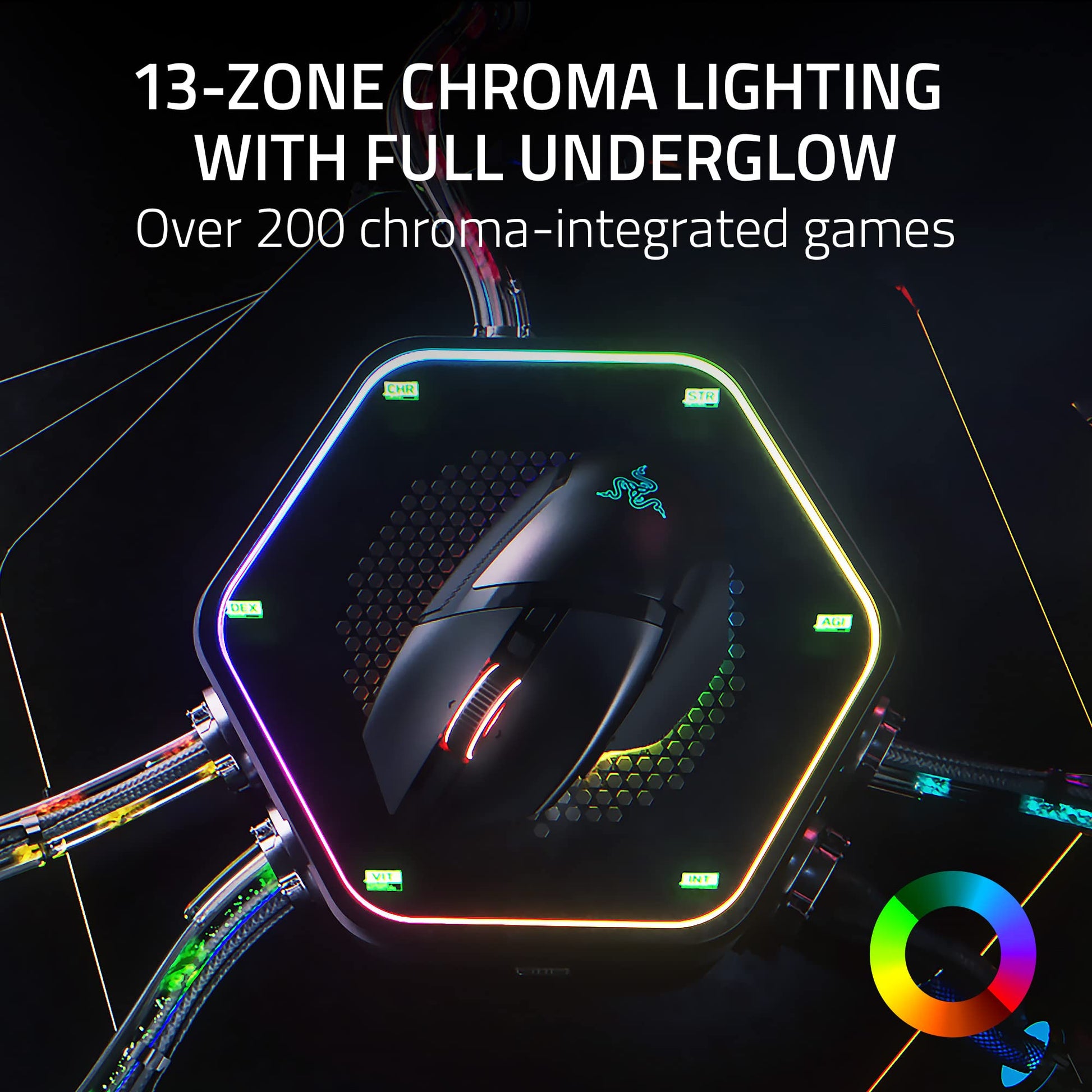 Razer Basilisk V3 Pro Wireless Gaming Mouse: HyperScroll Tilt Wheel - 30K DPI Optical Sensor - Gen - 3 Optical Switches - 13 - Zone Chroma RGB - 13 Programmable Controls - 3 Connection Modes - Black - The One Stop Deals