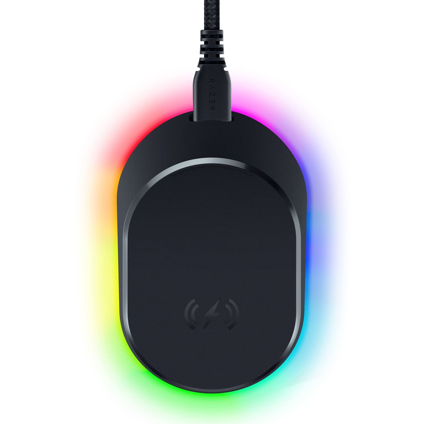 Razer Mouse Dock Pro with Wireless Charging Puck: Magnetic Wireless Charging - Integrated HyperPolling 8K Hz Transceiver - Anti - Slip Base - Chroma RGB Lighting - Classic Black - The One Stop Deals