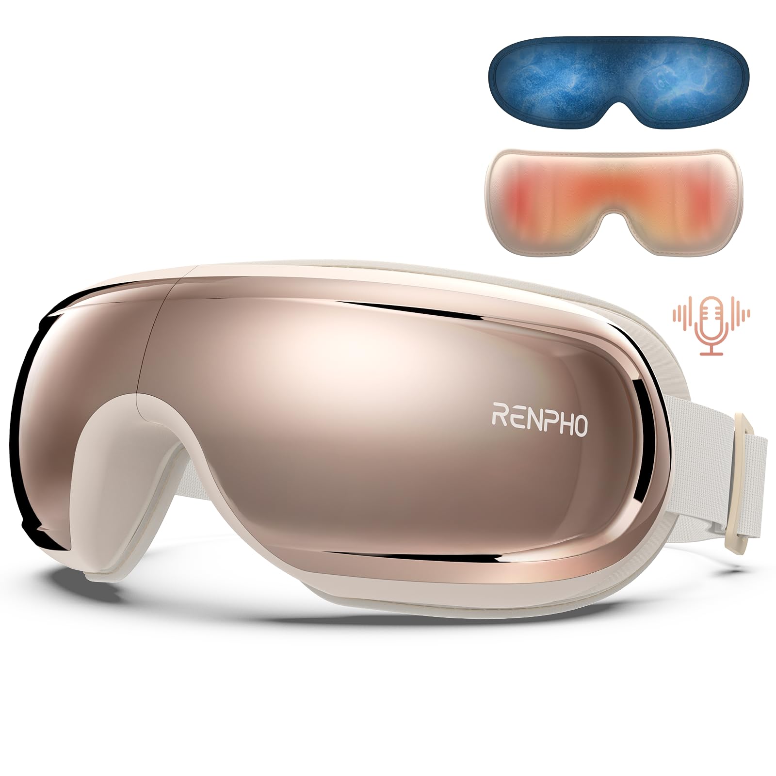 RENPHO Eye Massager with Heat and Cooling, Eyeris 3 Rosé Eye Massager FSA HSA for Migraine, Eye Sleep Mask with Voice Control & Ice Pack for Eye Care, Eye Strain, Stye Eye, Birthday Gifts for Women - The One Stop Deals