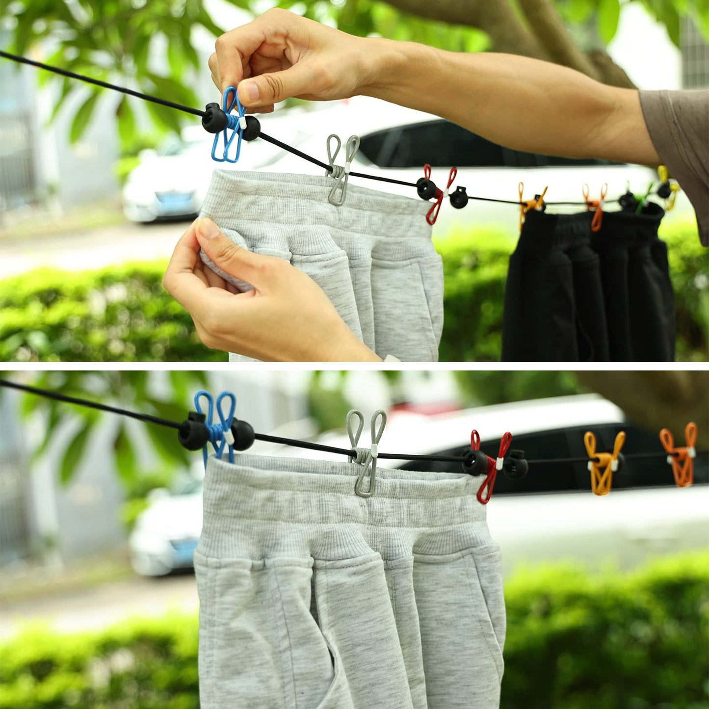 Retractable Portable Clothesline for Travel，Clothing line with 12 Clothes Clips, for Indoor Laundry Drying line,Outdoor Camping Accessories - The One Stop Deals