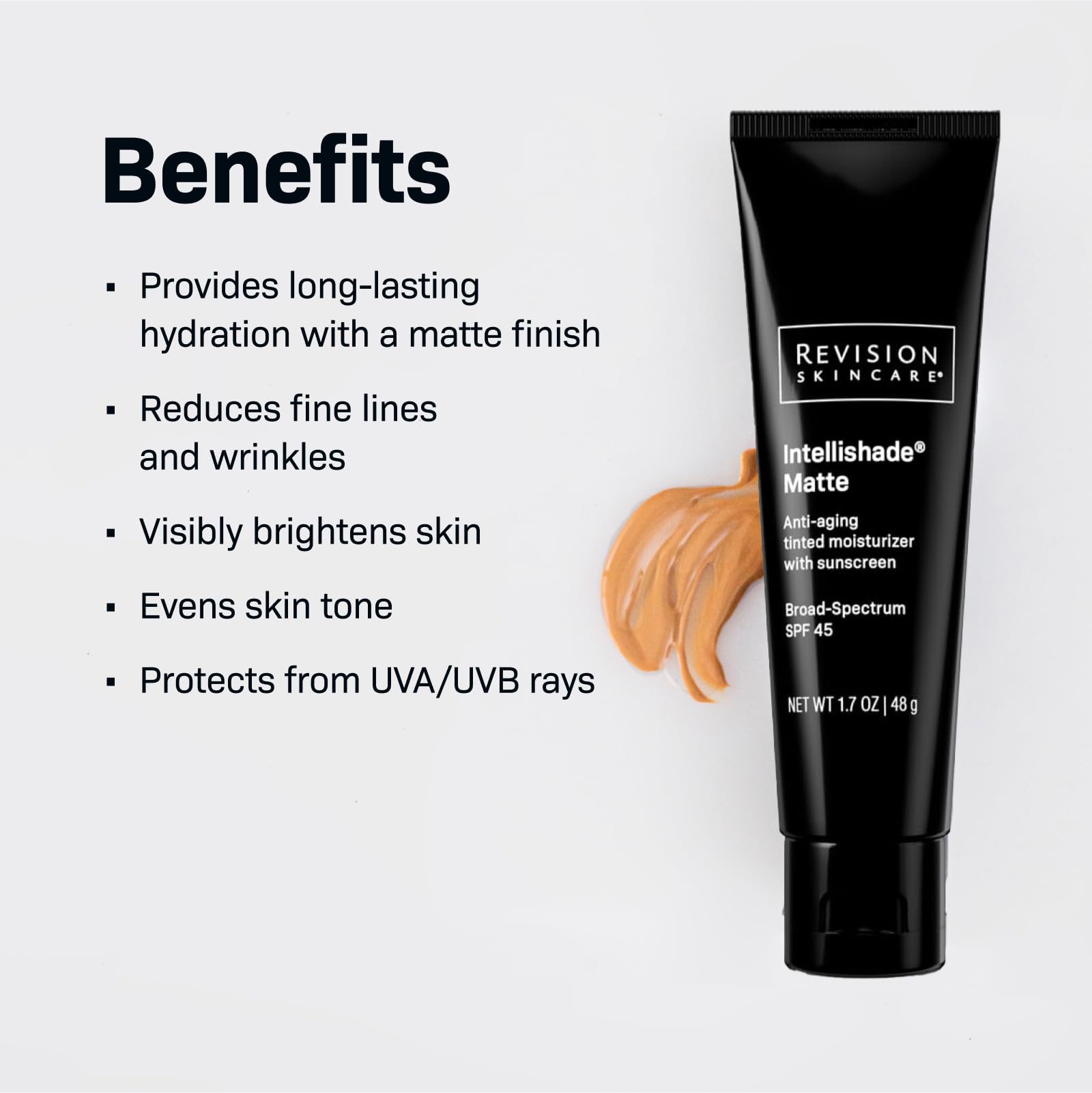 Revision Skincare Intellishade® Matte, Anti Aging Tinted Daily Moisturizer with SPF, Anti Wrinkle with Peptides and Vitamin C, 1.7 oz - The One Stop Deals