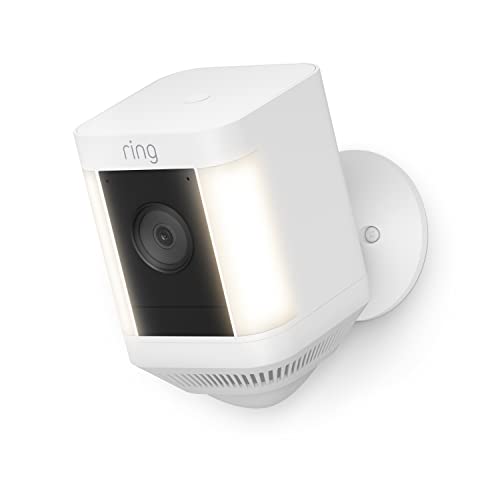 Ring Spotlight Cam Plus, Battery | Two - Way Talk, Color Night Vision, and Security Siren (2022 release) - White - The One Stop Deals