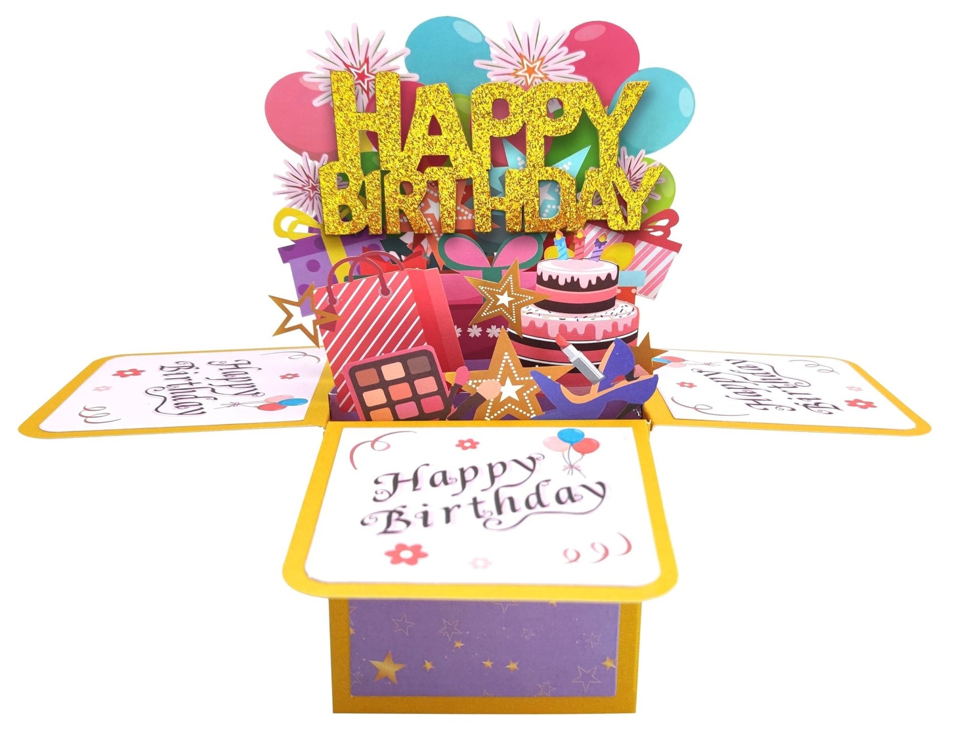 ROBBEAR Funny Happy Birthday Pop Up Card, Sweet 3D Birthday Gift Box for Adults and Kids with Envelopes, Unique Handmade Foldable Celebration Cards for Daughter, Son, Mom, Dad, Friend - The One Stop Deals