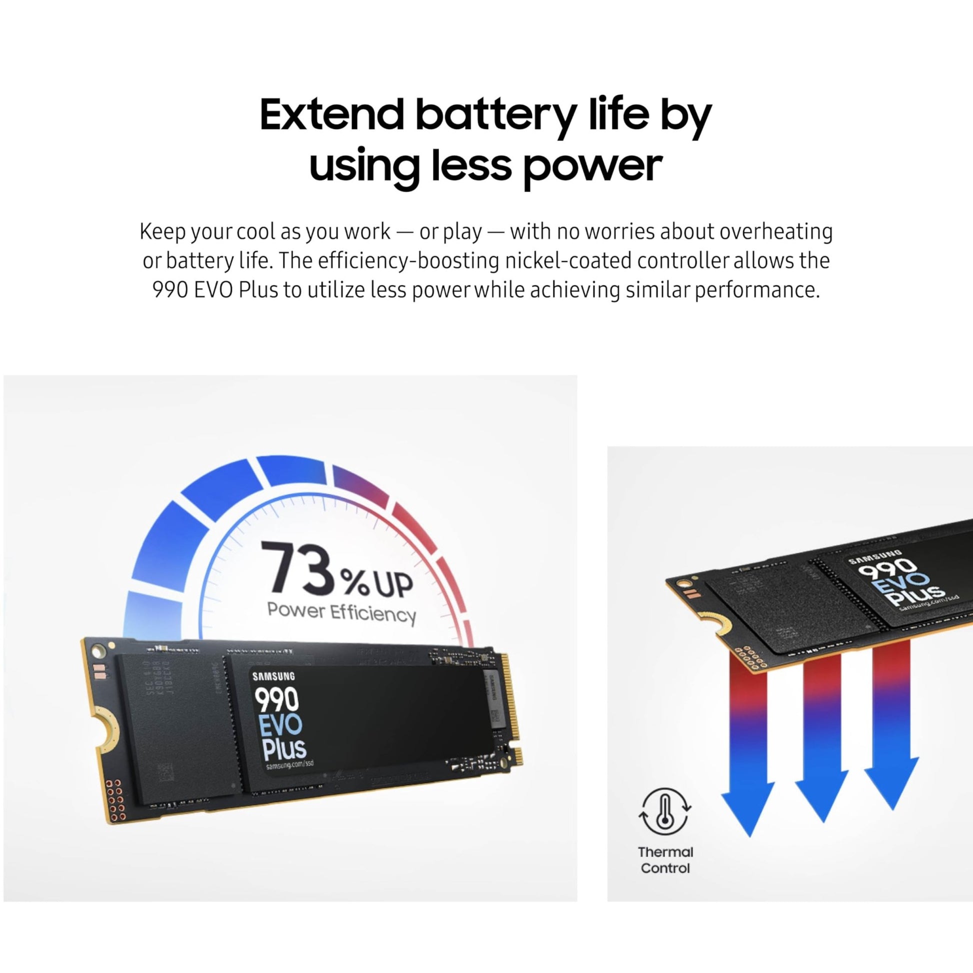 SAMSUNG 990 EVO Plus SSD 2TB, PCIe Gen 4x4, Gen 5x2 M.2 2280, Speeds Up - to 7,250 MB/s, Upgrade Storage for PC/Laptops, HMB Technology and Intelligent Turbowrite 2.0, (MZ - V9S2T0B/AM) - The One Stop Deals