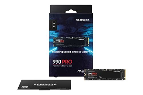 SAMSUNG 990 PRO SSD 1TB PCIe 4.0 M.2 2280 Internal Solid State Hard Drive, Seq. Read Speeds Up to 7,450 MB/s for High End Computing, Gaming, and Heavy Duty Workstations, MZ - V9P1T0B/AM - The One Stop Deals