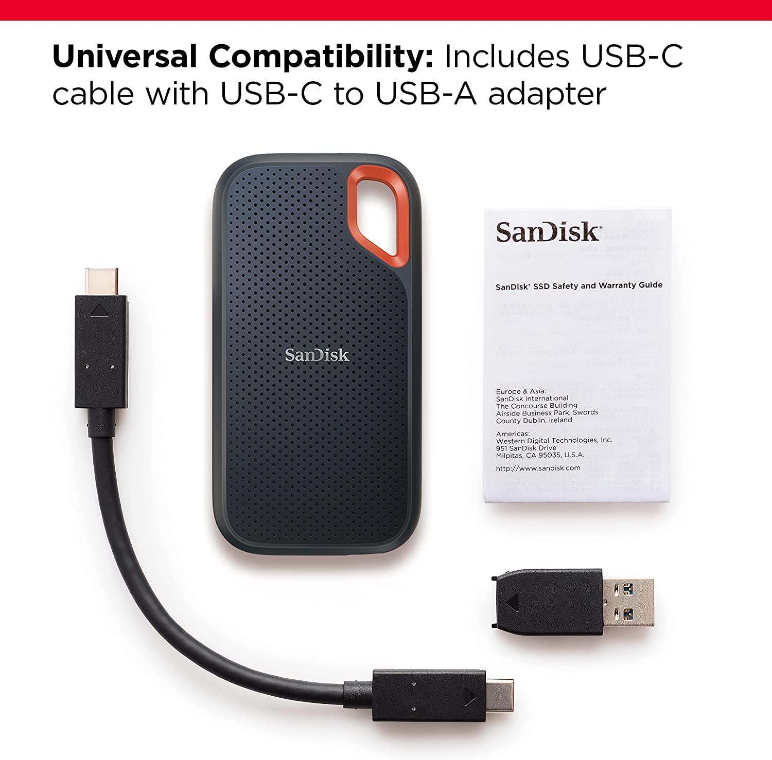 SanDisk 8TB Extreme Portable SSD - Up to 1050MB/s, USB - C, USB 3.2 Gen 2, IP65 Water and Dust Resistance, Updated Firmware - External Solid State Drive - SDSSDE61 - 8T00 - G25 - The One Stop Deals