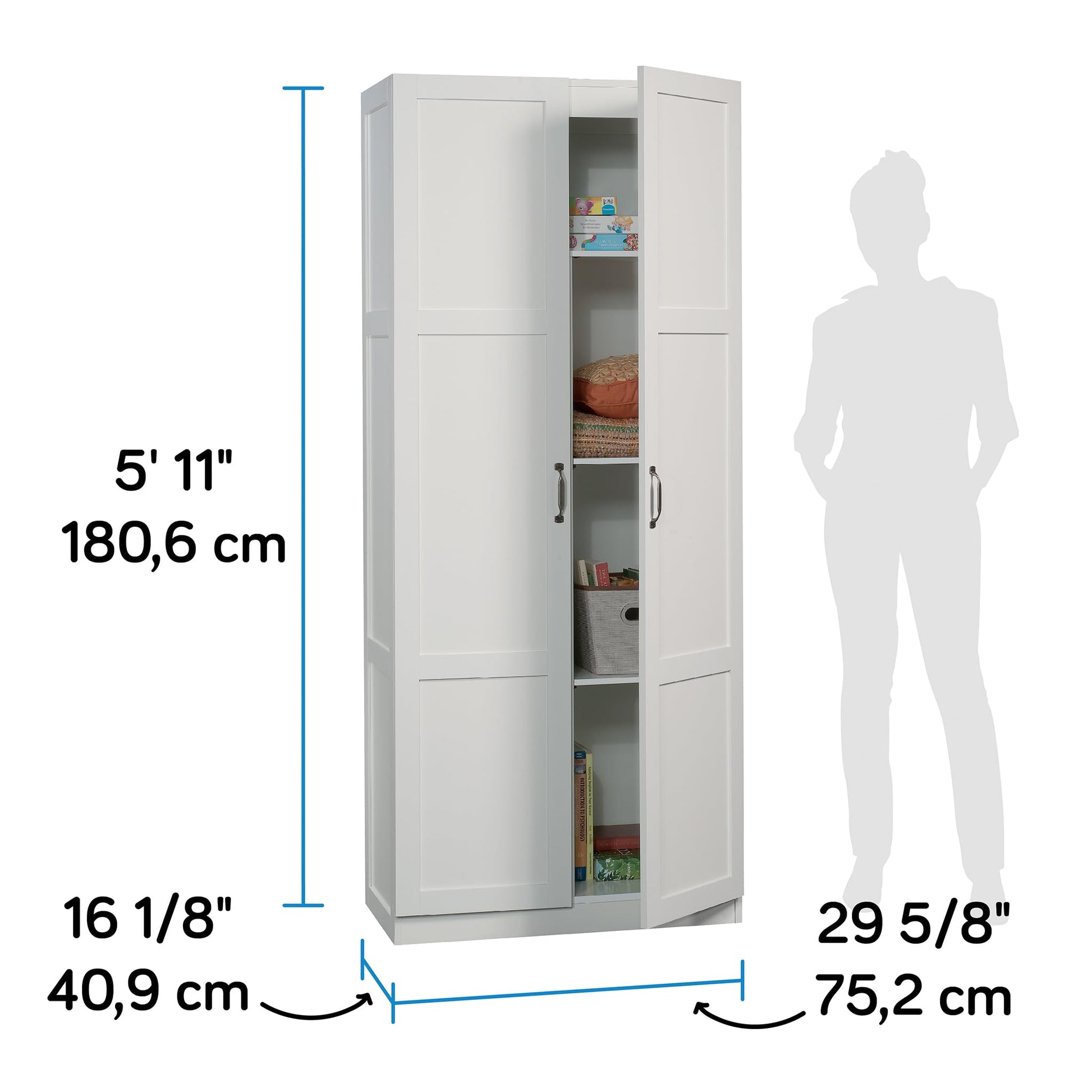 Sauder Select Storage Cabinet/ Pantry cabinets, White finish - The One Stop Deals