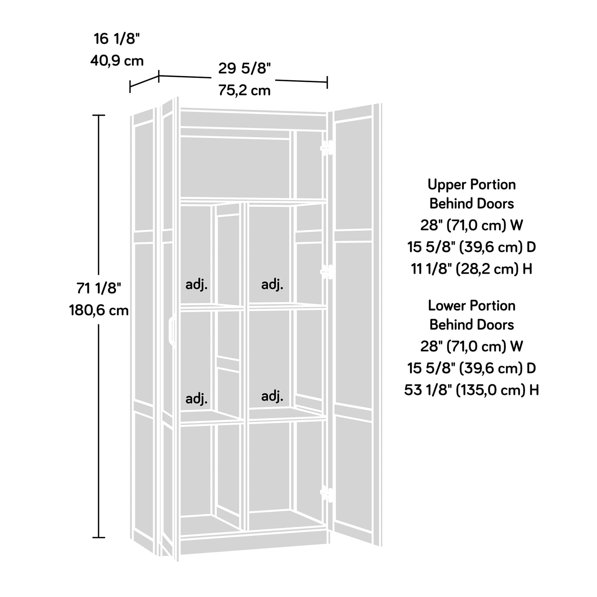 Sauder Select Storage Cabinet/ Pantry cabinets, White finish - The One Stop Deals