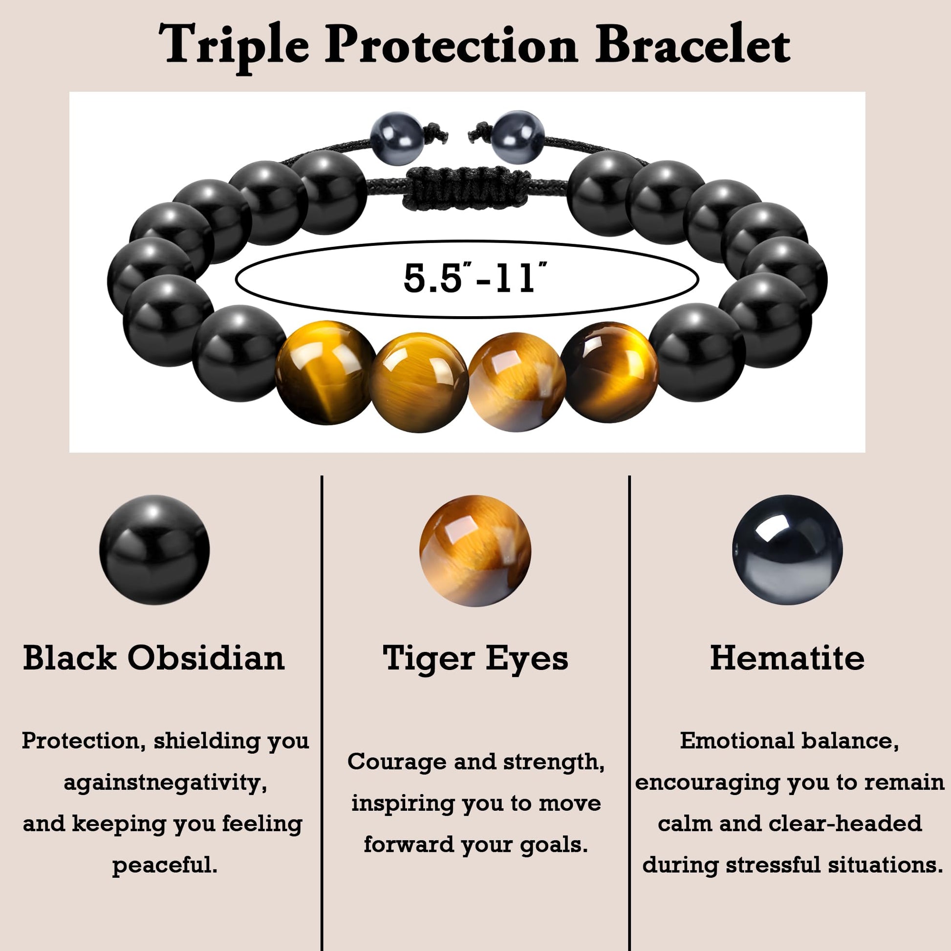 Sereney 40th Birthday Gifts men,Adjustable Triple Protection Bracelet Gifts for 40 Year Old man, 1985 Bday Jewelry Gifts for him, 40th bday for Father Brother Husband - The One Stop Deals