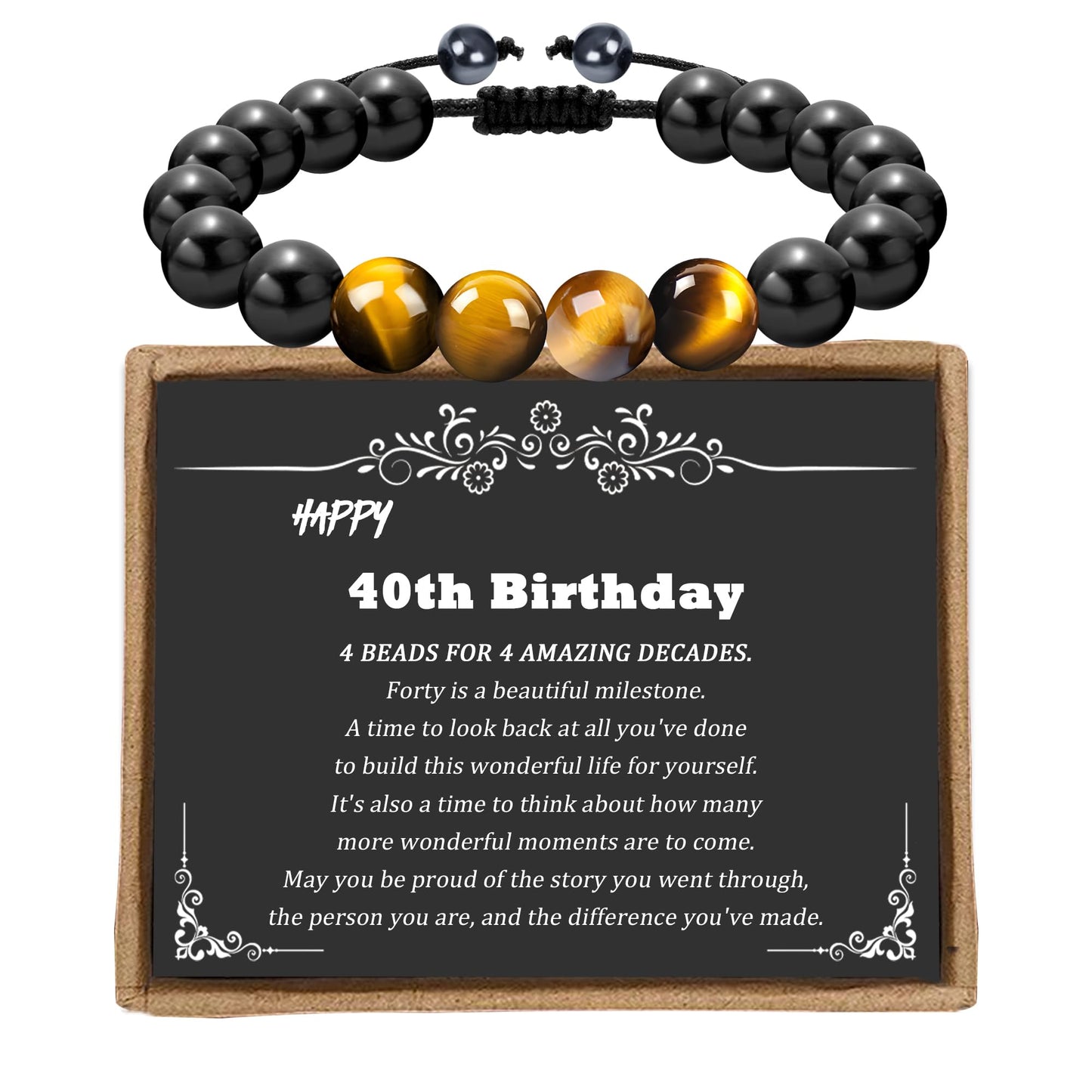 Sereney 40th Birthday Gifts men,Adjustable Triple Protection Bracelet Gifts for 40 Year Old man, 1985 Bday Jewelry Gifts for him, 40th bday for Father Brother Husband - The One Stop Deals