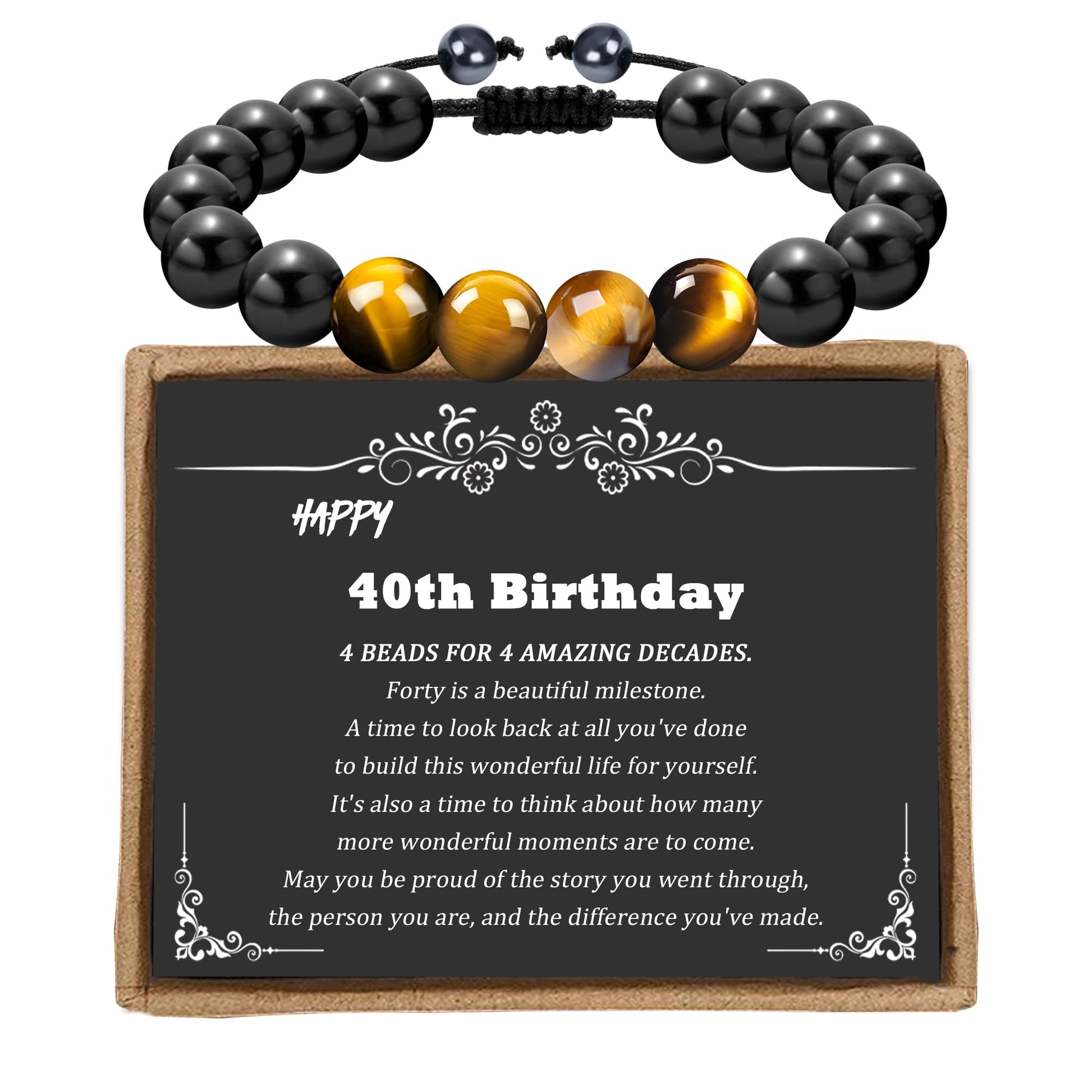 Sereney 40th Birthday Gifts men,Adjustable Triple Protection Bracelet Gifts for 40 Year Old man, 1985 Bday Jewelry Gifts for him, 40th bday for Father Brother Husband - The One Stop Deals