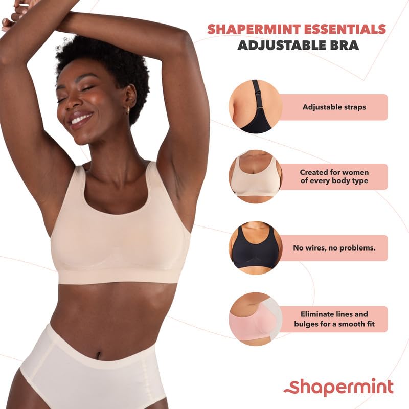 SHAPERMINT Bras for Women Wirefree - Adjustable Bras for Women No Underwire, Small to Plus Size Bralettes Beige - The One Stop Deals