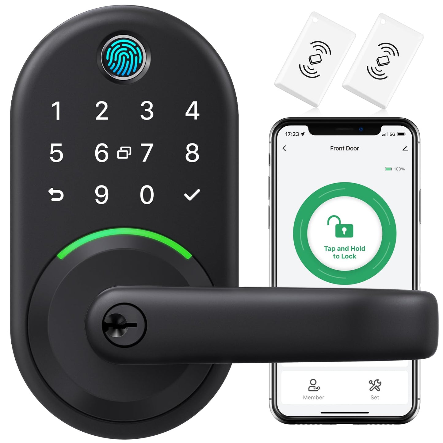 Smart Door Handle Lock with Keypad: Yamiry Fingerprint Smart Lock - Keyless Entry Door Lock for Front Door - Digital Door Lock - Deadbolt Lock with APP - Genarate Passcode Remotely - DIY Installation - The One Stop Deals