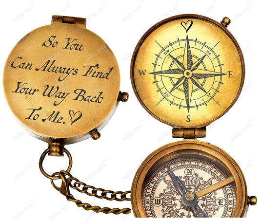 So You Can Always Find Your Way Back to Me/Personalized Compass/Anniversary giftfor him/her. Luxury Gift - The One Stop Deals