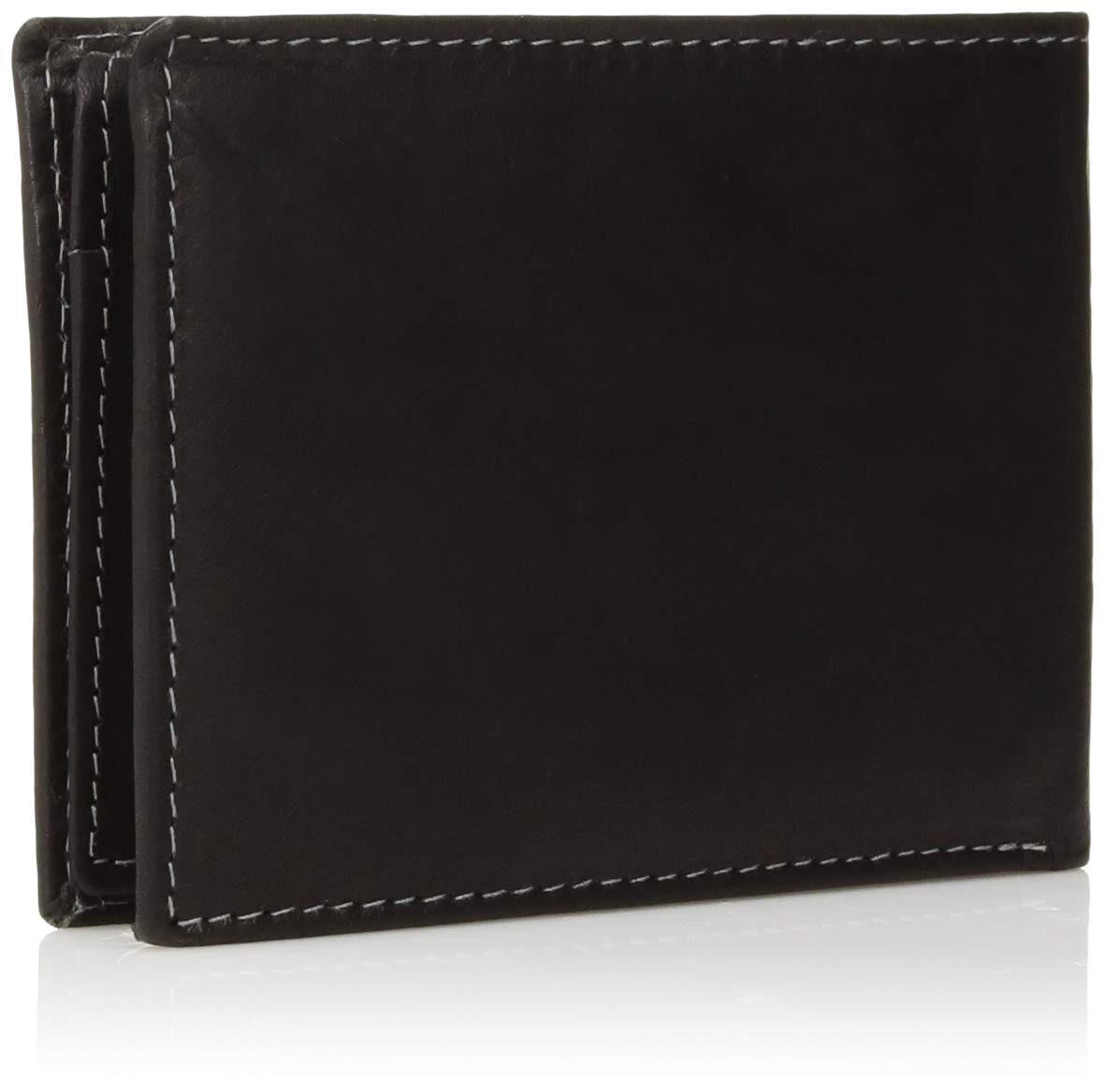 Steve Madden Men's Leather Wallet Extra Capacity Attached Flip Pockets, Black/Antique, One Size - The One Stop Deals