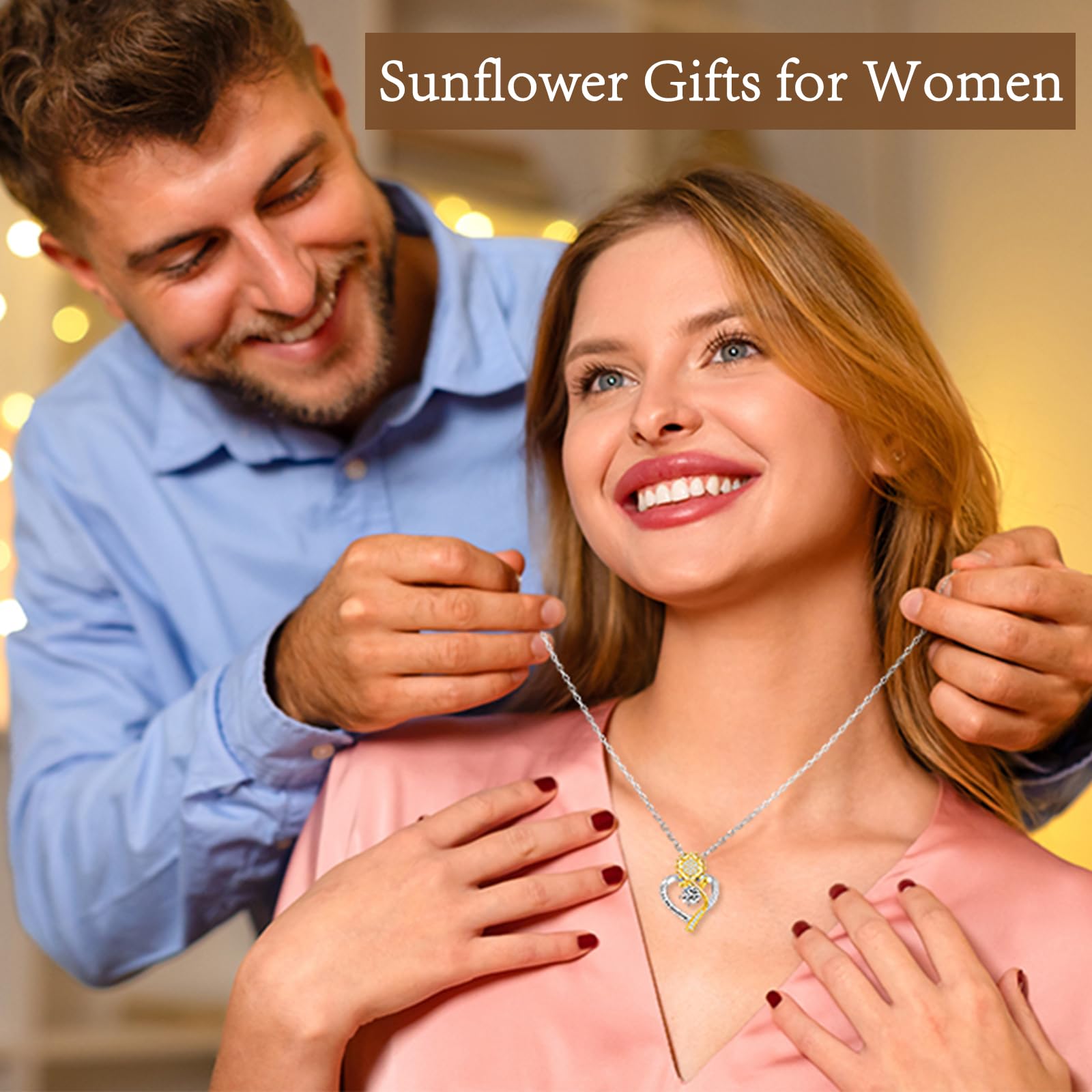 Sunflower Necklaces for Women Wife Birthday Gift Ideas Wedding Anniversary Birthday Gifts for Women Gifts for Wife Sunflower Jewelry for Women Gifts for Her Gifts Girlfriend Christmas (04 - Apr - Diamond) - The One Stop Deals