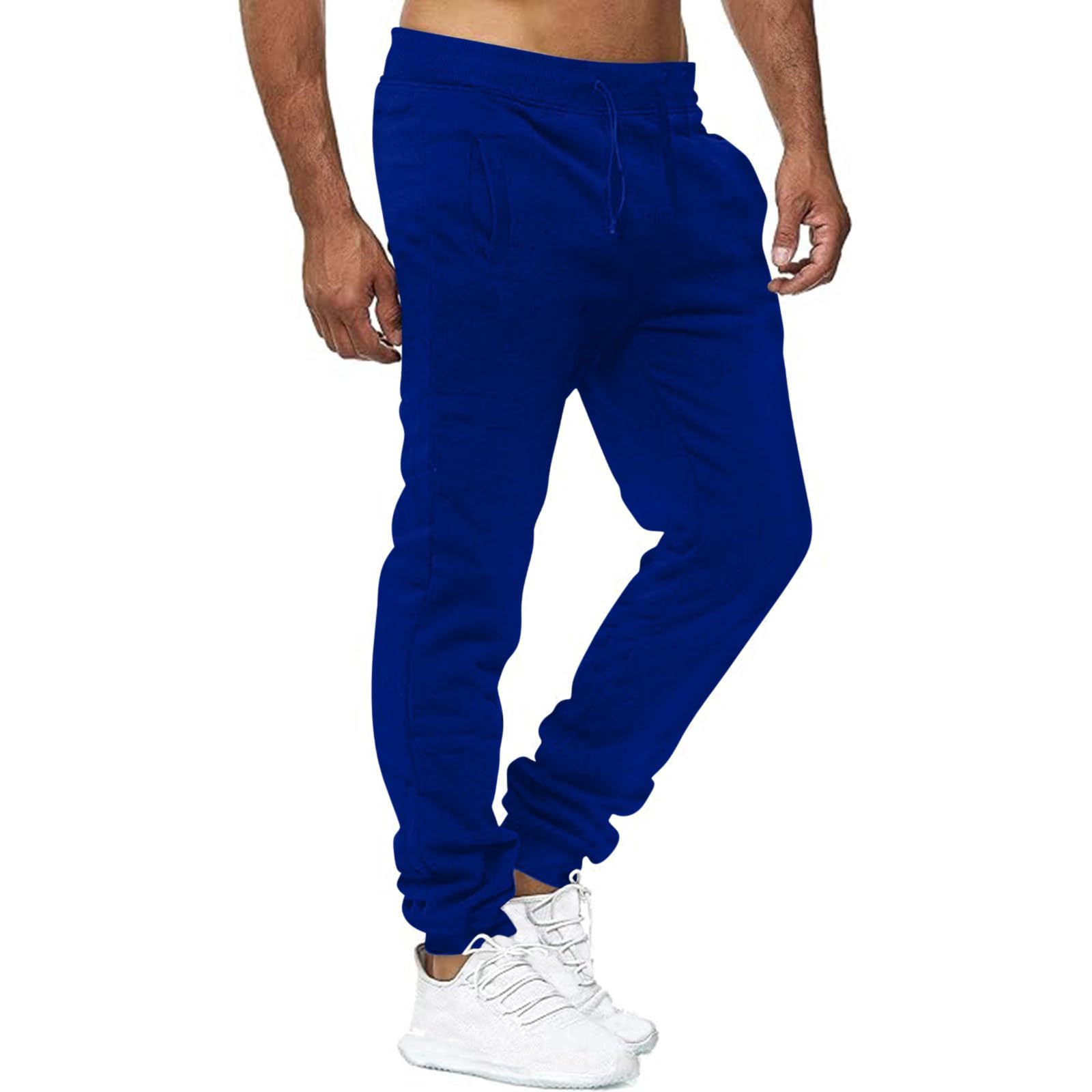 Sweat Pants for Mens Mens Joggers Sweatpants with Pockets Sweat Pants 2025 Adult Athletic Workout Clothes Waist Cheap Heavyweight Sports Loose Bottom Trendy Fashion Clearance Blue - The One Stop Deals