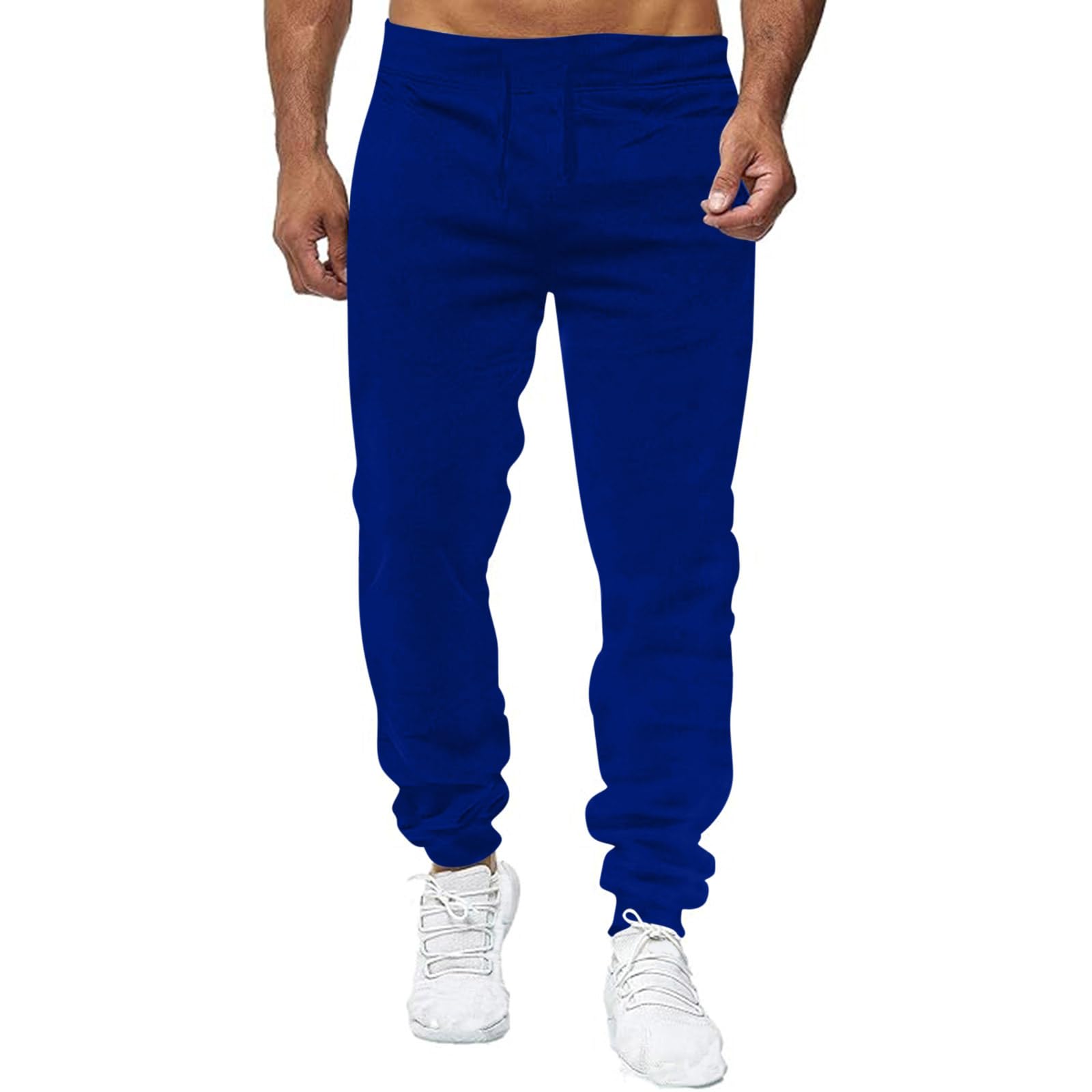 Sweat Pants for Mens Mens Joggers Sweatpants with Pockets Sweat Pants 2025 Adult Athletic Workout Clothes Waist Cheap Heavyweight Sports Loose Bottom Trendy Fashion Clearance Blue - The One Stop Deals