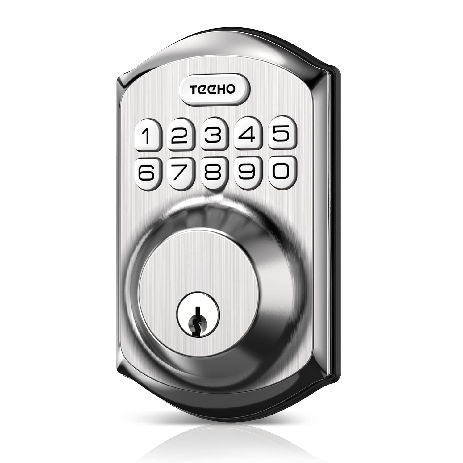 TEEHO TE001 Keyless Entry Door Lock with Keypad - Smart Deadbolt Lock for Front Door with 2 Keys - Auto Lock - Easy Installation - Satin Nickel - The One Stop Deals