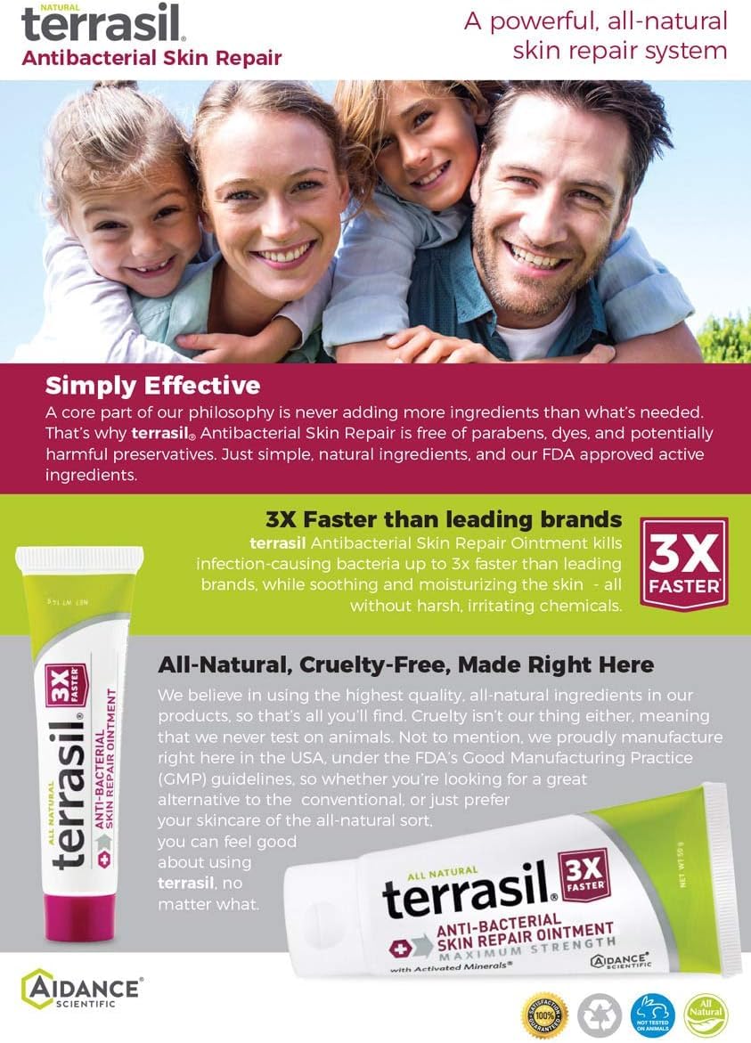 terrasil Skin Repair for Angular Cheilitis, Folliculitis, Impetigo, Lichen Sclerosis, Boils, Pitted Keratolysis, Fast Relief & Supports Healing. Dermatologist Tested & Hypoallergenic Approved (1.7 oz) - The One Stop Deals