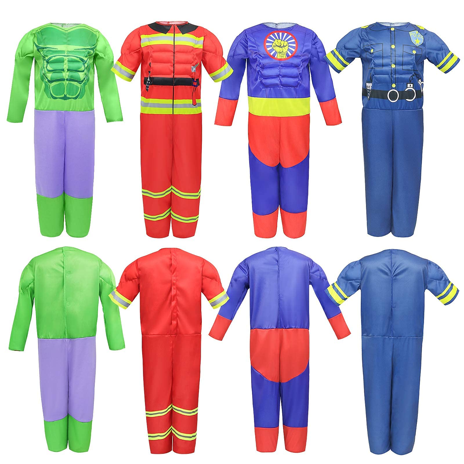 Teuevayl Boys Muscle Chest Dress up Costumes Trunk with Superhero, Policeman, Fireman Costume, Kids Pretend Role Play Costumes Set, Boys Dress up Clothes for Kids Ages 3 4 5 6 7 - The One Stop Deals