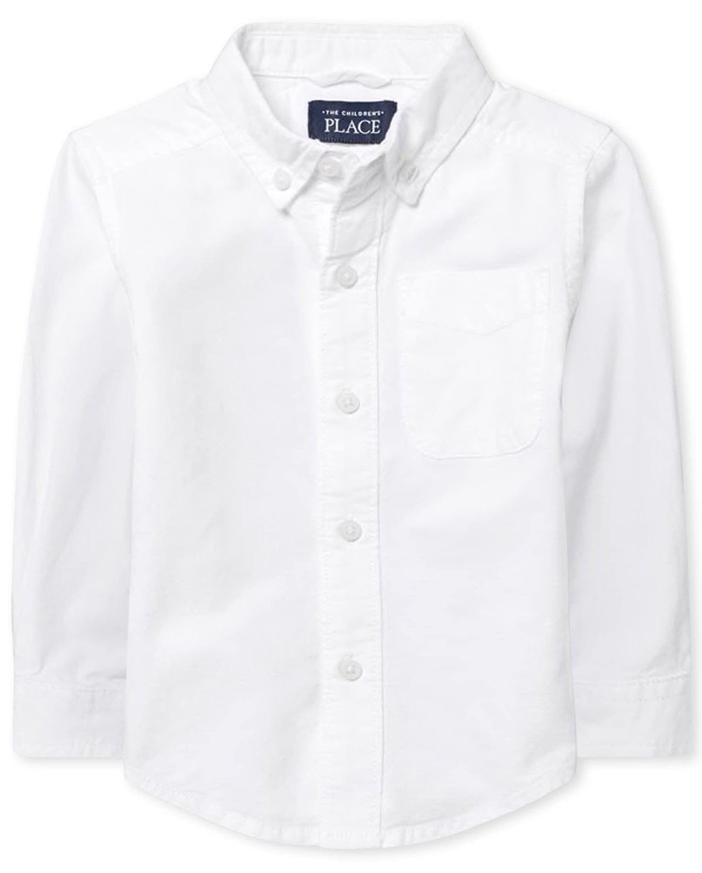 The Children's Place Baby Boys And Toddler Boys Long Sleeve Oxford Button Down Shirt,White, 5T - The One Stop Deals