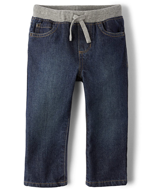 The Children's Place Baby Boys' Pull On Straight Jeans, Liberty Blue, 4T - The One Stop Deals