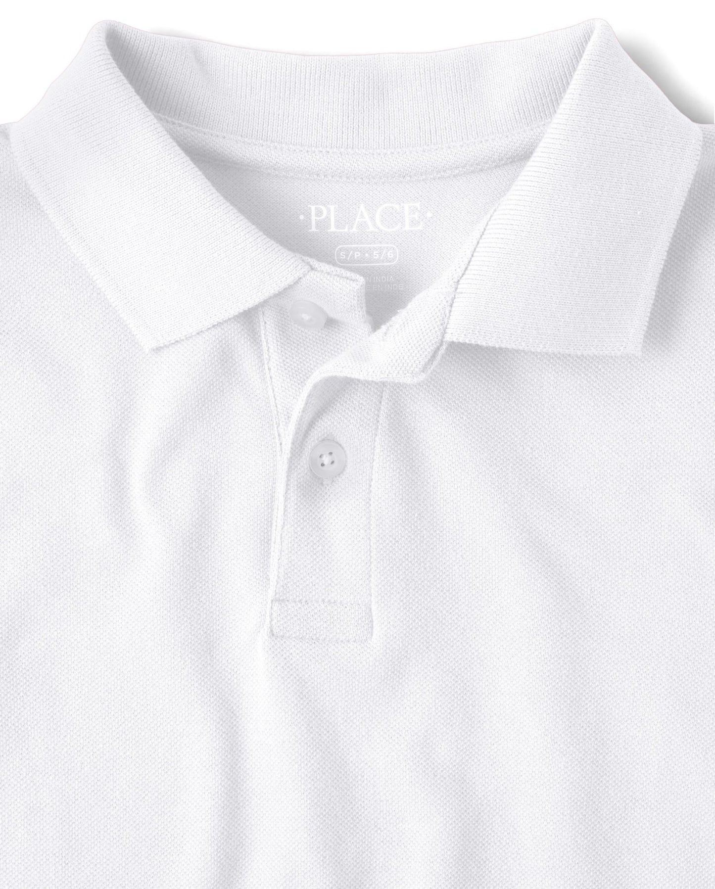 The Children's Place Boys Short Sleeve Pique Polo,White Single,L (10/12) - The One Stop Deals