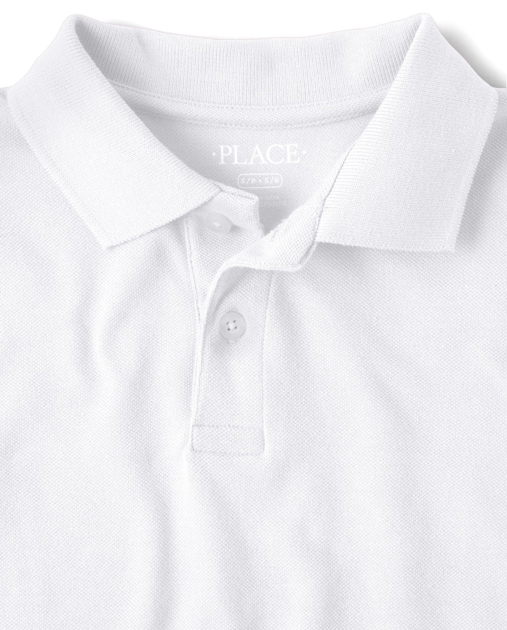 The Children's Place Boys Short Sleeve Pique Polo,White Single,L (10/12) - The One Stop Deals